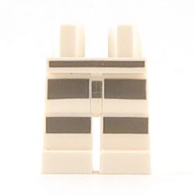 LEGO Legs, White with Gray Stripes