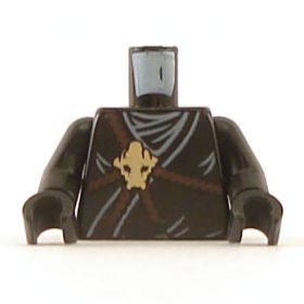 LEGO Torso, Black Keikogi with Dragon Clasp and Brown Ropes
