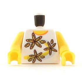 LEGO Torso, White with Bare Arms, Female Flower Pattern