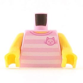LEGO Torso, Female, Pink Striped Tank Top with Cat Head