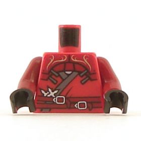 LEGO Torso, Red Keikogi with Dark Red Shoulder Armor