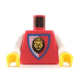 LEGO Torso, Red with White Arms, Shield with Crowned Lion