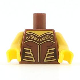 LEGO Torso, Female, Leather Armor with Gold Highlights, Bare Arms