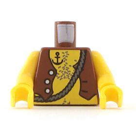 LEGO Torso, Bare chest with Brown Vest, Anchor Tattoo