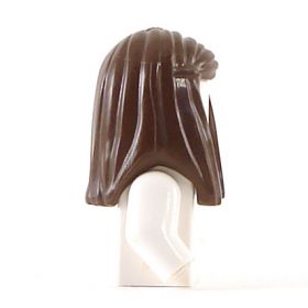 LEGO Hair, Female Long Straight with Left Side Part, Dark Brown