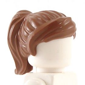 LEGO Hair, Female, Ponytail with Swept Fringe, Reddish Brown