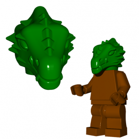 LEGO Head, Dragonborn or Half Dragon, Green