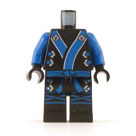 LEGO Black Keikogi with Blue Arms, Sash, and Trim