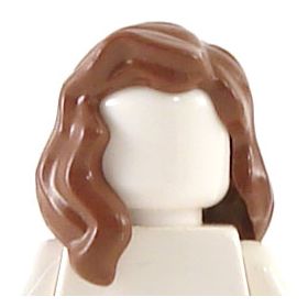 LEGO Hair, Female, Mid-Length with Part over Right Shoulder, Reddish Brown