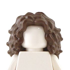 LEGO Hair, Female, Long Touseld Waves, Dark Brown