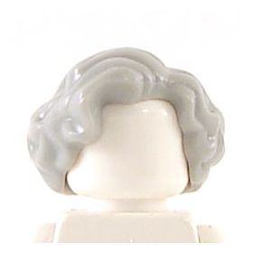 LEGO Hair, Female, Short and Wavy with Side Part, Light Bluish Gray