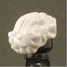 LEGO Hair, Female, Short and Wavy with Side Part, White
