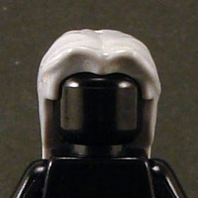 LEGO Hair, Male, Long and Straight with Center Part, Light Bluish Gray