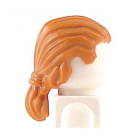 LEGO Hair, Male with Short Ponytail, Dark Orange