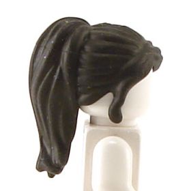 LEGO Hair, Female, Ponytail with Long Bangs, Black (rubber)