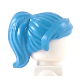 LEGO Hair, Female, Ponytail with Swept Fringe, Azure Blue