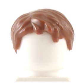LEGO Hair, Short Tousled with Side Part, Reddish Brown