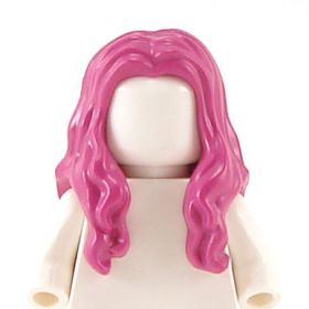LEGO Hair, Female, Long and Wavy, Center Part, Magenta