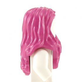 LEGO Hair, Female, Long and Wavy, Center Part, Magenta