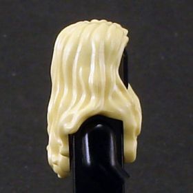 LEGO Hair, Female, Long and Wavy, Center Part, Light Yellow