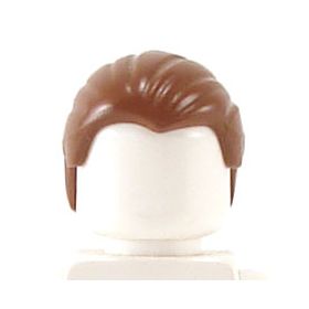 LEGO Hair, Combed Front to Back, Reddish Brown