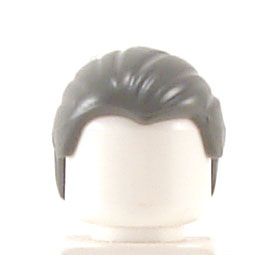 LEGO Hair, Combed Front to Back, Dark Bluish Gray