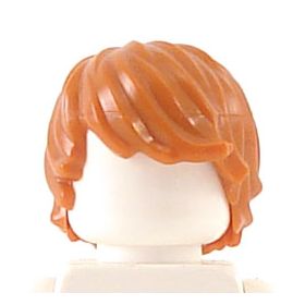 LEGO Hair, Long and Tousled with Side Part, Dark Orange