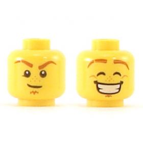 LEGO Head, Dark Orange Eyebrows with Scar, Goatee, Freckles