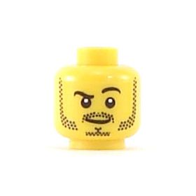 LEGO Head, Stubble and Raised Eyebrow