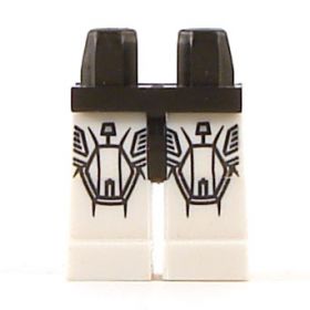 LEGO Legs, White with Black Hips, Armored