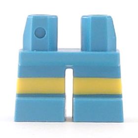 LEGO Short Legs, medium blue with yellow stripe