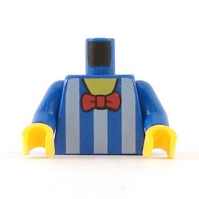LEGO Blue and White Striped Torso with Red Bow Tie