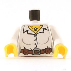LEGO Torso, White Female with Buttons and Belt