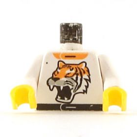 LEGO Torso, White Shirt with White Arms, Tiger Emblem