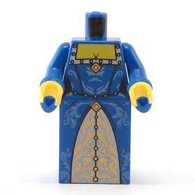 LEGO Dress, Fancy, Blue with Gold Patterning, Wizard Sleeves