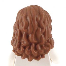 LEGO Hair, Female, Long and Wavy with Side Part, Reddish Brown (Rubber)