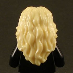 LEGO Hair, Female, Mid-length with Wavy Center Part, Light Yellow