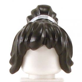 LEGO Hair, Female Wavy Ponytail with Long Bangs and Silver Band