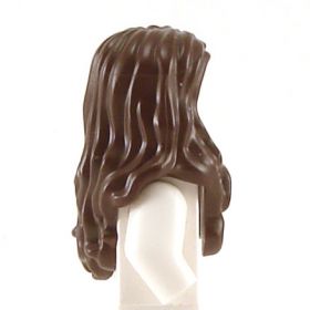 LEGO Hair, Female, Long and Wavy, Center Part, Dark Brown