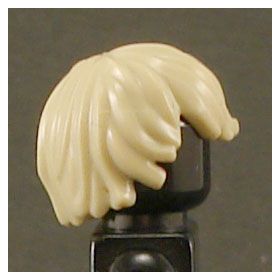 LEGO Hair, Long and Tousled with Side Part, Tan