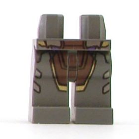 LEGO Legs, Dark Gray with Dark Brown and Gold Armor