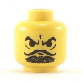 LEGO Head, Long Thin Black Moustache and Large Soul Patch