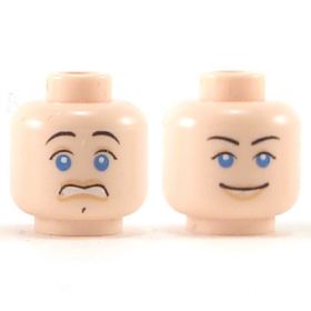 LEGO Head, Female with Blue Eyes, Scared / Smiling