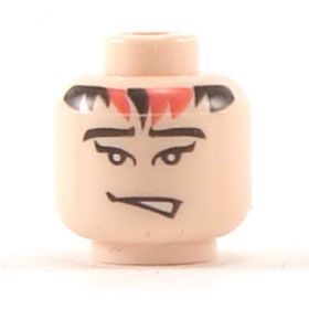 LEGO Head, Red and Black Bangs