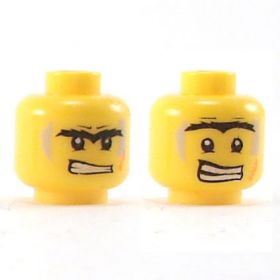 LEGO Head, Unibrow With Gritted Teeth, Scar