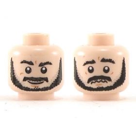 LEGO Head, Bushy Black Beard and Eyebrows