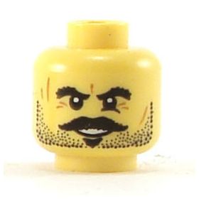 LEGO Head, Black Moustache and Soul Patch, Stubble