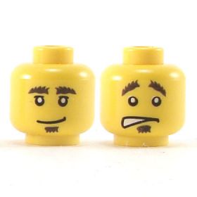 LEGO Head, Bushy Brown Eyebrows and Soul Patch