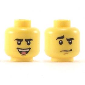 LEGO Head, Curved Eyebrows, Smile and Raised Eyebrow