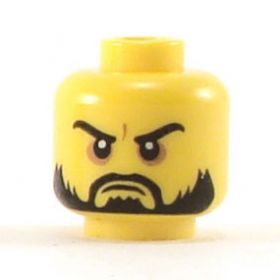 LEGO Head, Black Beard, Arched Eyebrows
